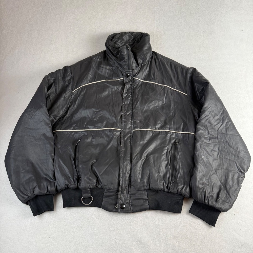 Vintage Swingster Puffer Jacket Mens Large Black Bomber Made in USA Insulated‎